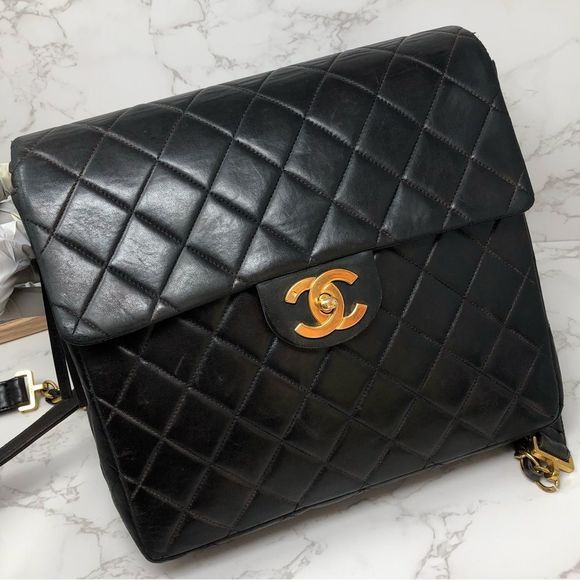 CHANEL Vintage 24K Gold Lambskin Leather Metalasse Quilted Backpack main image 7